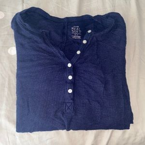 Navy waffle long sleeve